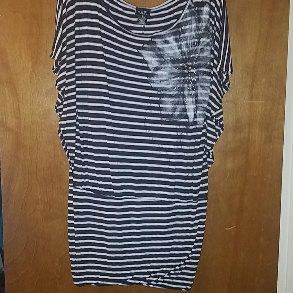 Navy blue/White striped dress